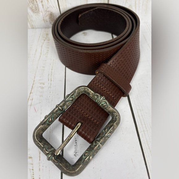 Martin Dingman Nubuck Saddle Leather Lining Belt Size 42 Handmade In USA 1.5”W